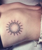 Geometric line art tattoo